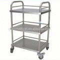 Surgical Three shelves instrument trolley